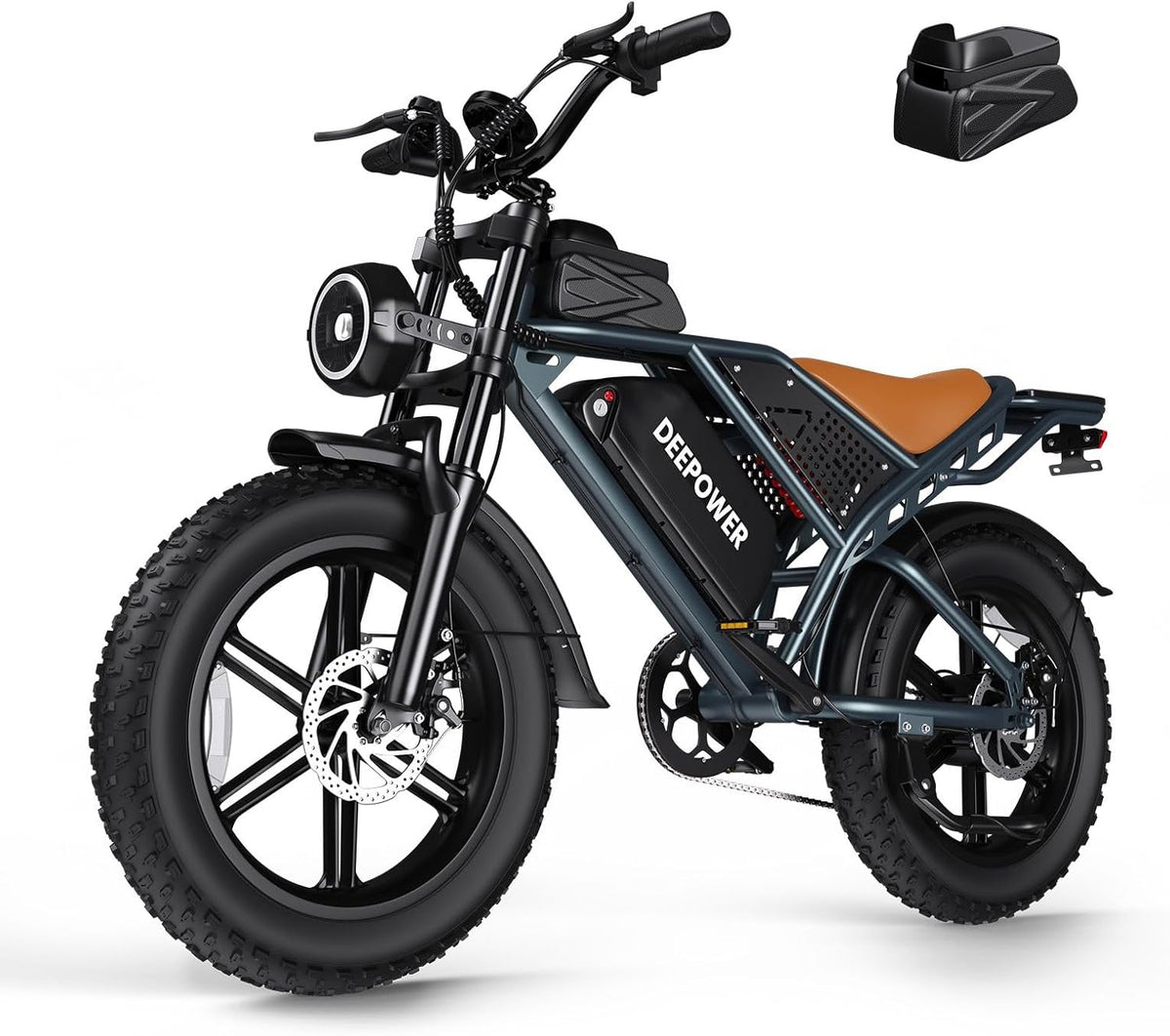 20" Fat Tyre Electric Bike with 2000W Peak Motor, 48V 35Ah Removable Battery & Dual Suspension
