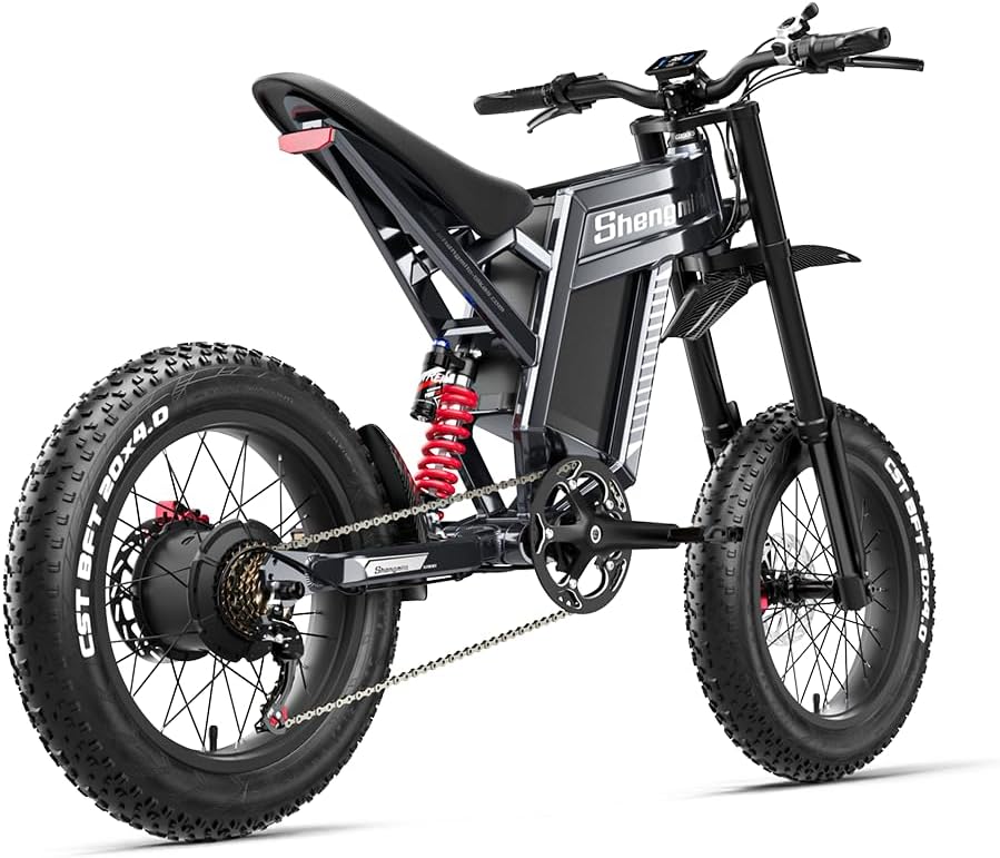 20" Fat Tyre Electric Bike with 60V 30Ah Battery, Full Suspension & Hydraulic Disc Brakes
