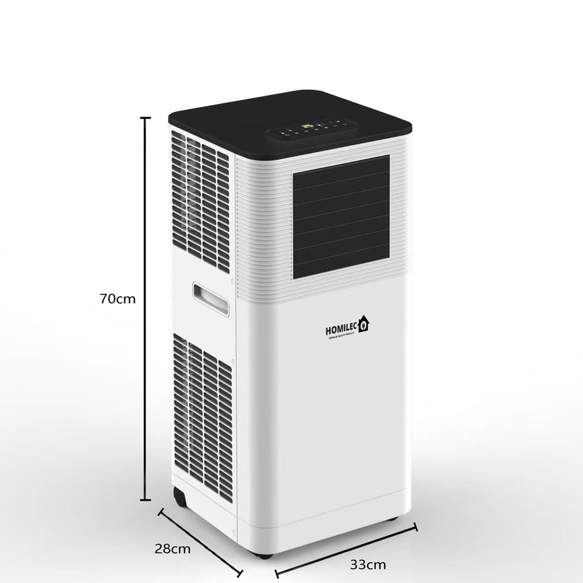 HOMILEC Portable Air Conditioner - 9000 BTUs, 4-in-1 Cooling, Dehumidifying, Fan and Sleep modes, 24 hr Timer, Window Kit, Class A Energy Effcient AC