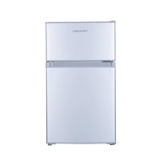 Cookology UCFF87SL 47cm Freestanding under counter Small Fridge Freezer in Silver