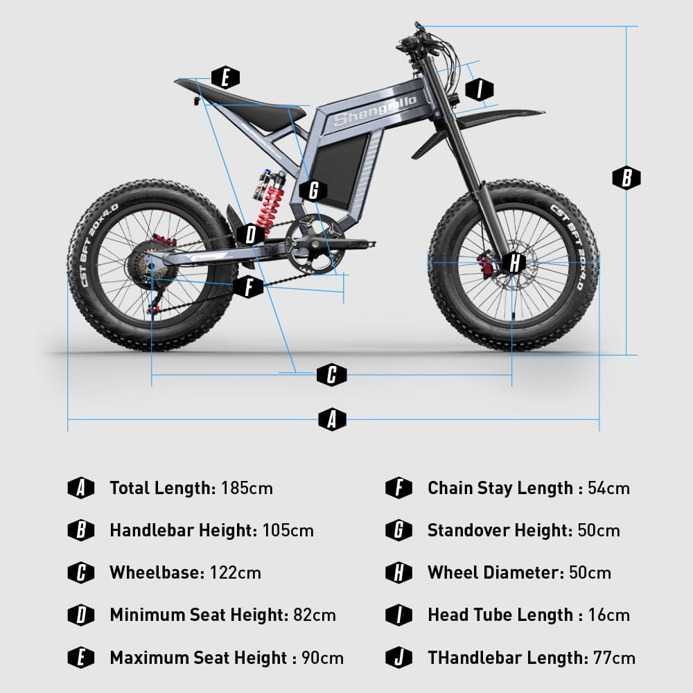 20" Fat Tyre Electric Bike with 60V 30Ah Battery, Full Suspension & Hydraulic Disc Brakes