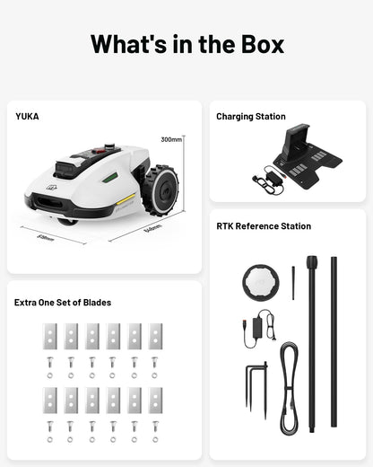 MAMMOTION YUKA 3000 Robot Lawn Mower, Perimeter Wire free,Recommended 3000 m, Max.4000 m,Equipped with Ultrasense Al vision, Handles 45% slopes