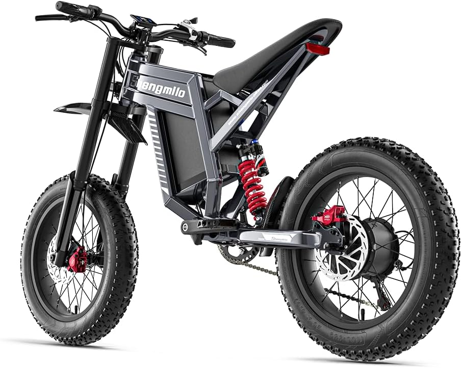 20" Fat Tyre Electric Bike with 60V 30Ah Battery, Full Suspension & Hydraulic Disc Brakes