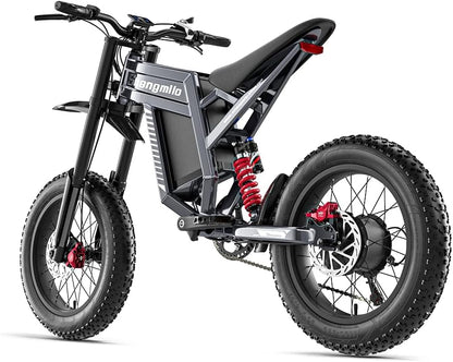 20" Fat Tyre Electric Bike with 60V 30Ah Battery, Full Suspension & Hydraulic Disc Brakes