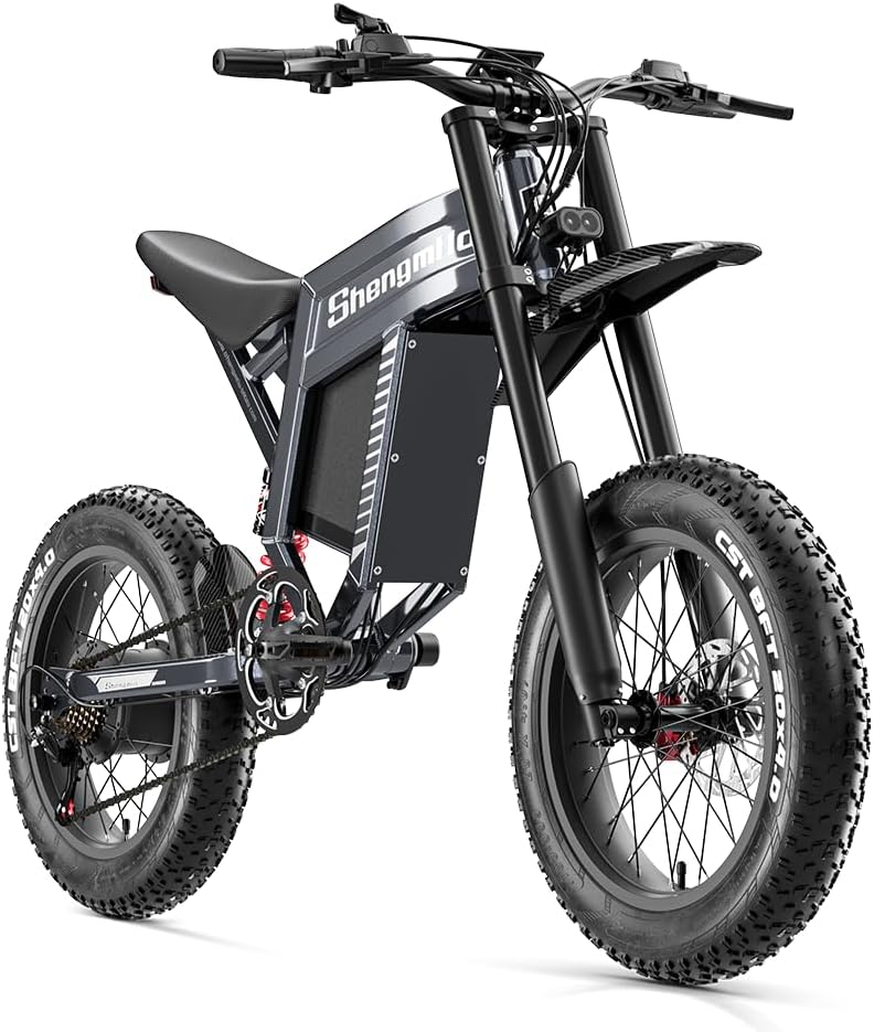 20" Fat Tyre Electric Bike with 60V 30Ah Battery, Full Suspension & Hydraulic Disc Brakes