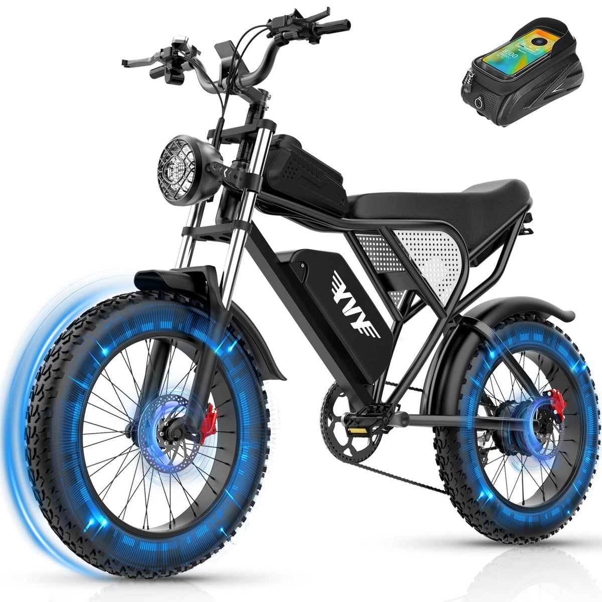 20" Fat Tyre Electric Bike with 250W Brushless Motor, 48V 15.6Ah Removable Battery, Dual Suspension