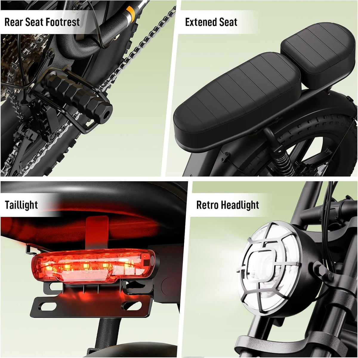 20" Fat Tyre Electric Bike with 1500W Peak Motor, 48V 15Ah Removable Battery & Full Suspension