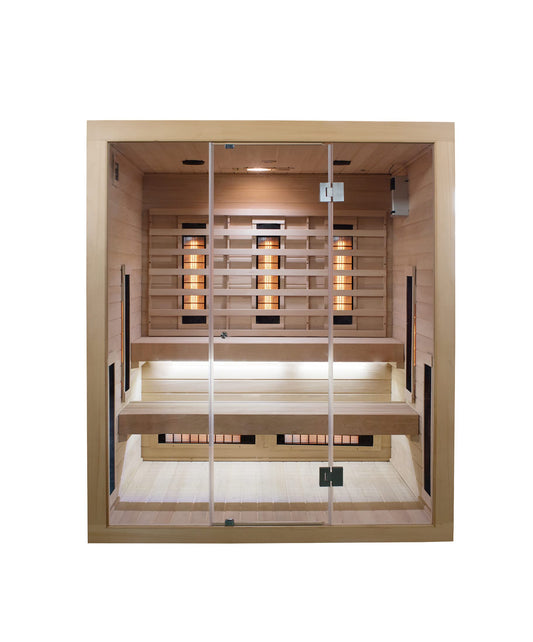 SaunaMed 2-6 Person Full Spectrum Infrared Indoor Sauna EMR NeutralTM 13A Plug & Play (6 Person)