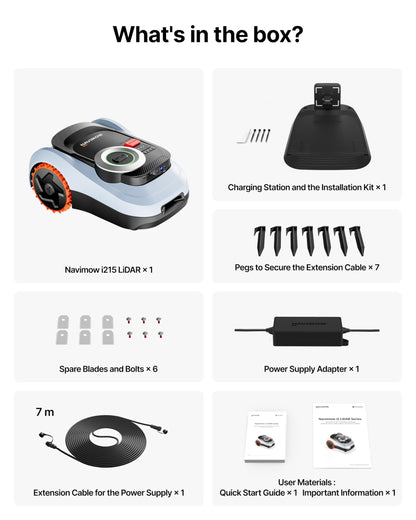 Segway Navimow i215 LiDAR Robotic Lawn Mower without Boundary, Rec. 1500 m2