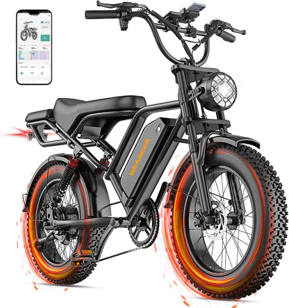 20" Fat Tyre Electric Bike with 250W Brushless Motor, 48V 20Ah Removable Battery & Dual Suspension