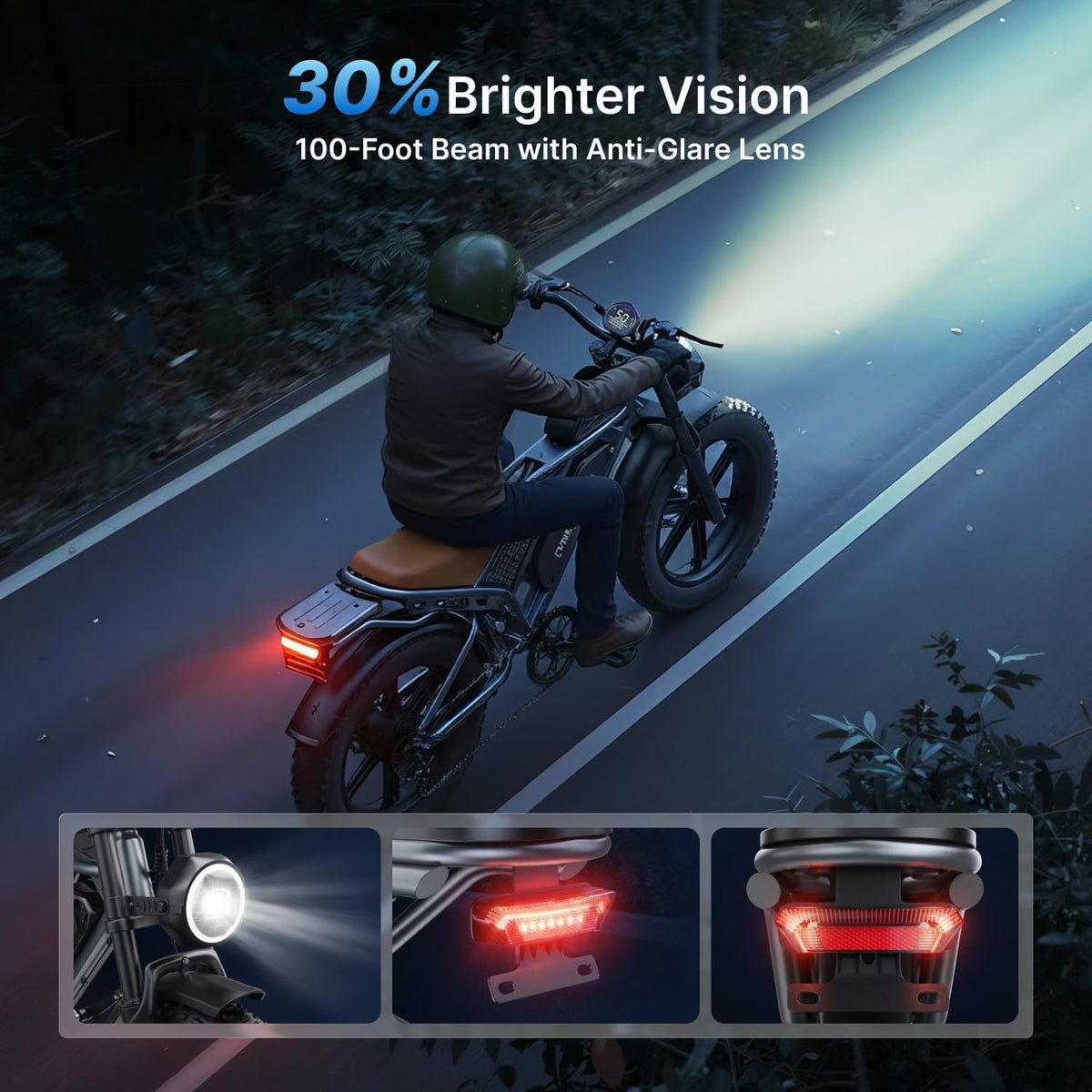 20" Fat Tyre Electric Bike with 2000W Peak Motor, 48V 35Ah Removable Battery & Dual Suspension