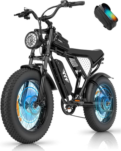 20" Fat Tyre Electric Bike with 250W Brushless Motor, 48V 15.6Ah Removable Battery, Dual Suspension