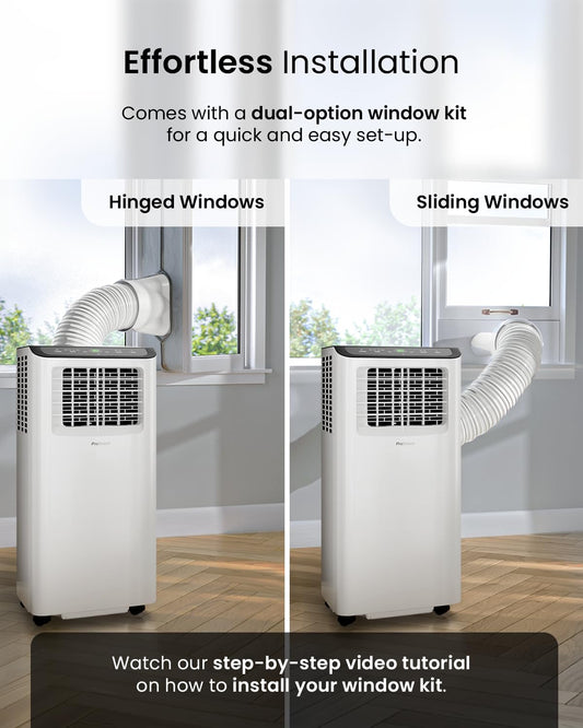 Pro Breeze 4-in-1 Portable Air Conditioner 9000 BTU - Smart Home WiFi, 24 hr Timer, Window Kit, Powerful Air Conditioning, Class A Energy Efficient