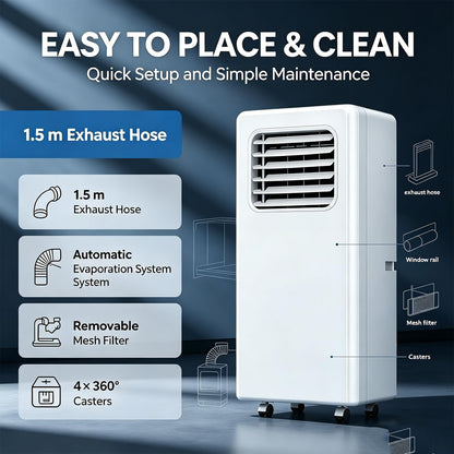 ZHPPED Freestanding Air Conditioner, Powerful Air Conditioning Unit 12,000 BTU/18,000 | Air Conditioner Without Outdoor Unit, Noise-Reducing, On