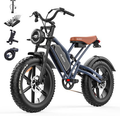 20" Fat Tyre Electric Bike with 250W Motor, 48V 17Ah Removable Battery & Full Suspension