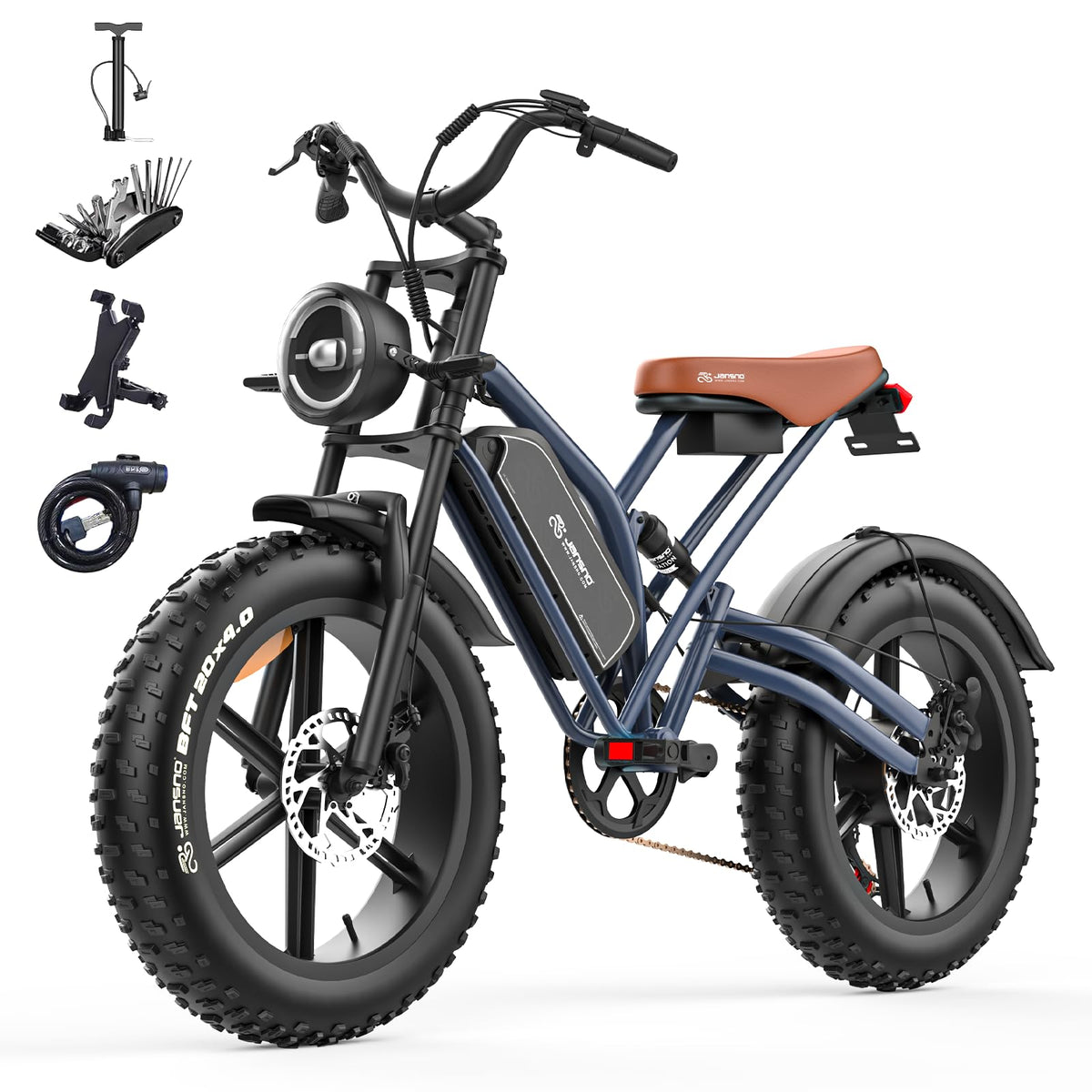 20" Fat Tyre Electric Bike with 250W Motor, 48V 17Ah Removable Battery & Full Suspension