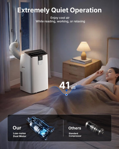 Air Conditioning Unit - 12000 BTU Portable Air Conditioner, 4-in-1 Modes & Smart App/Remote Control AC, Digital Display, Quiet Operation<41dB