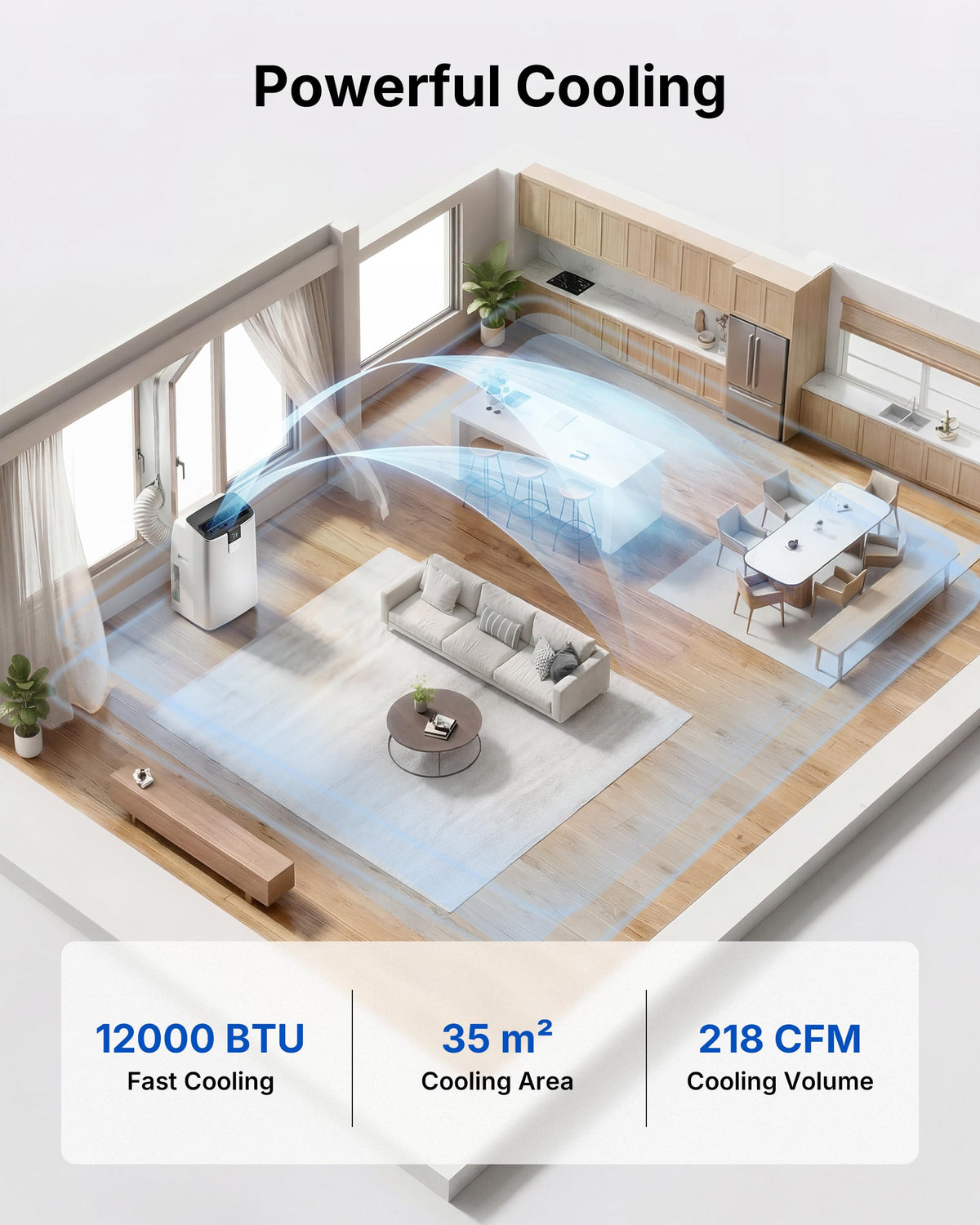 Air Conditioning Unit - 12000 BTU Portable Air Conditioner, 4-in-1 Modes & Smart App/Remote Control AC, Digital Display, Quiet Operation<41dB