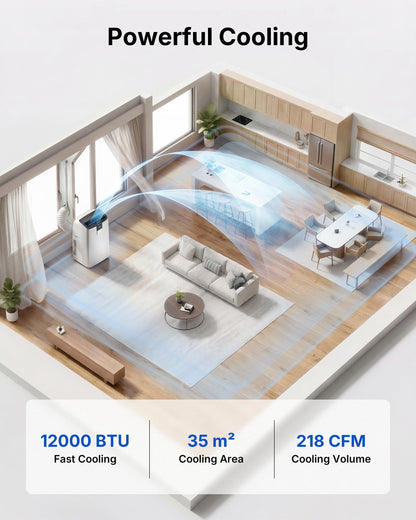 Air Conditioning Unit - 12000 BTU Portable Air Conditioner, 4-in-1 Modes & Smart App/Remote Control AC, Digital Display, Quiet Operation<41dB