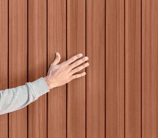 Darwin 4x6 Garden Shed with Natural Wood-Look | Evotech Composite, Weather-Resistant & Maintenance-Free | Outdoor Storage for Tools, BBQs & Bikes
