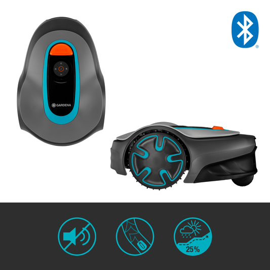 Gardena Robotic Mower SILENO minimo 250 m2: Intelligent lawn mower with excellent connectivity, programmable with the Gardena Bluetooth® app, version