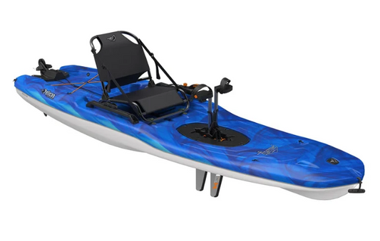 Pelican - Getaway 110 HDII Recreational Kayak- Sit-on-Top - Lightweight and Stable one Person Kayak Vapor Deep Blue-White- 11 ft
