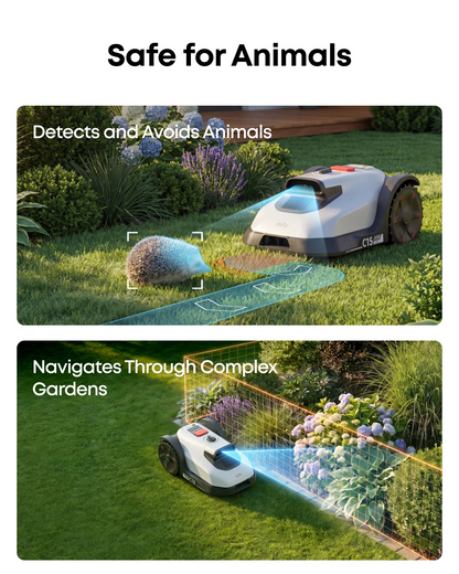 Wire-Free Robotic Lawn Mower for Gardens Up to 500m2 with AI Vision Navigation & 3D Obstacle Avoidance